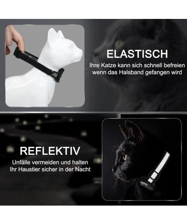 JiaraRui Reflective AirTag Cat Neck Band - Adjustable GPS Collar for Cats & Puppies - Black 7-9 inch - Buy Online on GoSupps.com