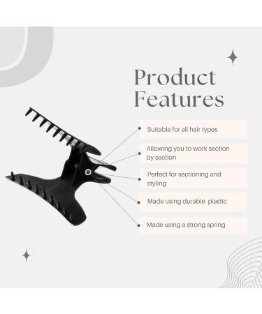 Head Jog 12 Pack Butterfly Hair Clips Accessories for Sectioning and Styling. Hair Clamps for Women and Men (Black) - Buy Online on GoSupps.com