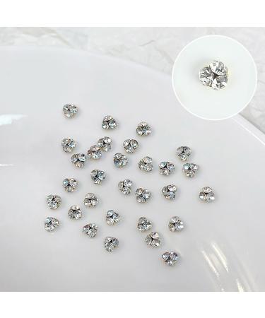 FEIlei 10Pcs Flatback Glass Nails Rhinestones Nail Art Decoration Manicure Accessory
