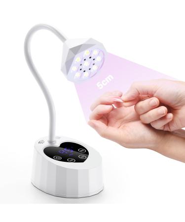 UV LED Nail Lamp Auto Sensor with 3 Timers Cordless UV Light for Gel Nail Polish Rechargeable Flash Cure Lamp Quick Cure Gooseneck UV Lamp for Extension Acrylic Nail Tips Salon Home DIY Smart Sensor+display