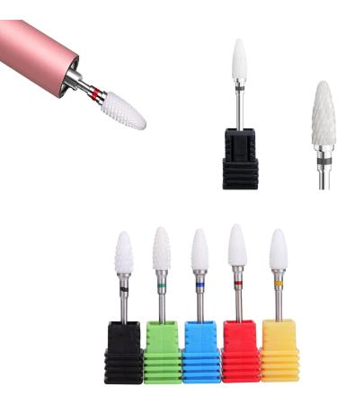 YUEMING 5pcs Ceramic Nail Drill Bits Set - Professional Cuticle Clean & Gel Removal Kit - 3/32 Safety Grinding Wheel for Manicure & Pedicure - Buy Online on GoSupps.com