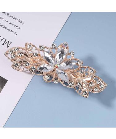 Yheakne Crystal Wedding Hair Clip Barrette - Gold Rhinestone Bridal Headpiece for Women and Girls - Buy Online on GoSupps.com