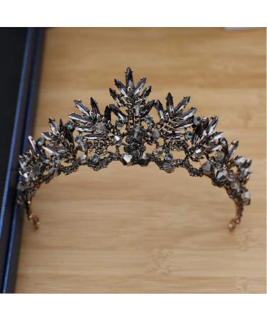 Frcolor Vintage Baroque Crown - 1 Piece Alloy Bridal Jewelry Hair Accessories for Wedding (Black) - Buy Online on GoSupps.com