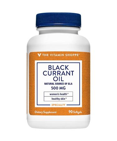 The Vitamin Shoppe Black Currant Oil 500MG Natural Source of GLA Promotes Healthy Skin Women's Health (90 Softgels)