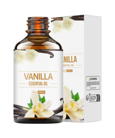 iiniim Pure Vanilla Essential Oil 30ml for Aromatherapy Massage Skin and Hair Care 100% Natural Fragrance Oil Moisturizing Relaxation Home Diffuser and Candle Making White One Size One Size White