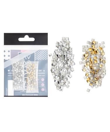 VAGA 300 3mm Gold & Silver Square Metal Studs for Nail Art Manicure - Buy Online on GoSupps.com