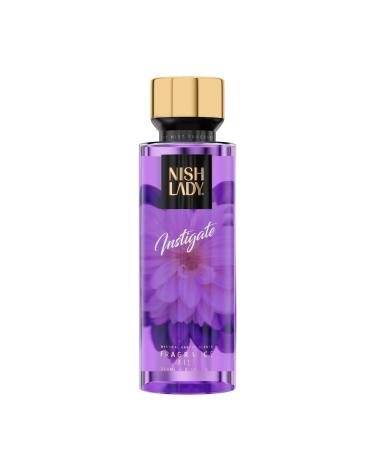 NishLady Fragrance Mist INSTIGATE 260 ml | VEGAN | CRUELTY FREE | Long Lasting Scent | Moisturising Body Mist