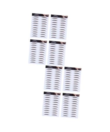 HAPINARY 8 Pcs Eyebrow Stickers Semi Permanent Eyebrows Eyebrow Shape Brown Water Transfer Paper with Soy Ink