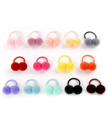 Buy Multi-Colored Elastic Hair Tie Balls | Soft Plush Hair Accessories for Babies Girls and Women - 14 Colors Available - Buy Online on GoSupps.com