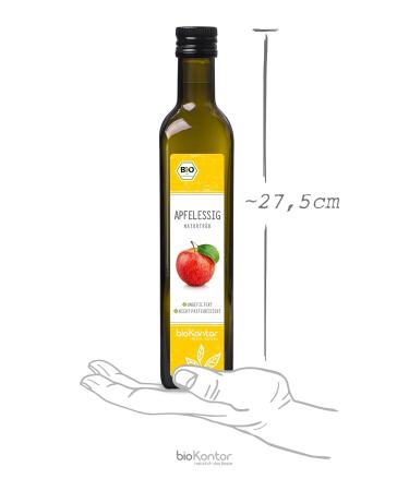 Organic Apple Cider Vinegar - Naturally Cloudy & Unfiltered 1000ml (2x500ml) | Raw & Unpasteurized | Biocontor - Buy Online on GoSupps.com