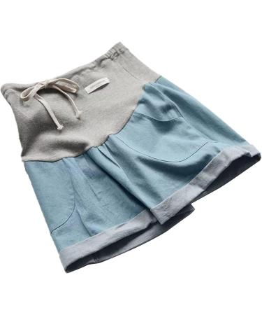 Maternity Denim Shorts for Summer | Elastic & Breathable | Dark Blue | Size M - Buy Online on GoSupps.com