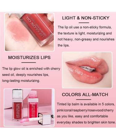 Charm Kiss Hydrating Lip Glow Oil - Transparent Plumping Lip Gloss for Lip Care - Rosewood Tinted Moisturizing Lip Oil - Buy Online on GoSupps.com