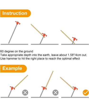 Galvanized Steel Heavy Duty Tent Stakes - 8pc-Pack - Orange - Buy Online on GoSupps.com
