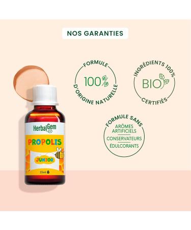 Herbalgem Propolis Junior organic drops from the first signs of cooling 15 ml Drops 15 ml 15ml - Buy Online on GoSupps.com
