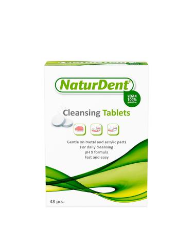 NaturDent Denture Cleaner Tablet - Removes Stains, Plaque, and Odor from Full & Partial Dentures, Prosthesis, and Braces - Buy Online on GoSupps.com