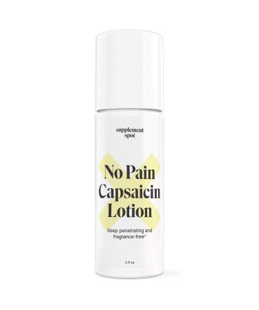 Supplement Spot No Pain Capsaicin Lotion  Arthritis Pain Relief Cream for Muscles & Joints  Deep Penetrating Roll On Pain Relief w/0.075% Capsaicin Cream  Odorless Joint Supplement (3 oz) 3 Fl Oz (Pack of 1)