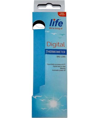 Fast 30 Second Digital Thermometer for Adults & Kids | Oral, Underarm, Rectal Temperature | Audible Beep | by Life - Buy Online on GoSupps.com