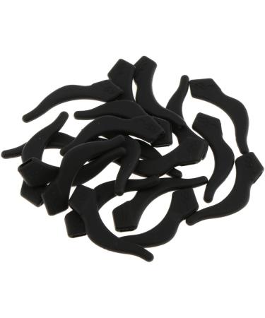 10 Pairs Silicone Eyeglasses Ear Hook Tips Anti-Slip Temple Holders in Black (45mm x 9mm) | International Shipping Available - Buy Online on GoSupps.com