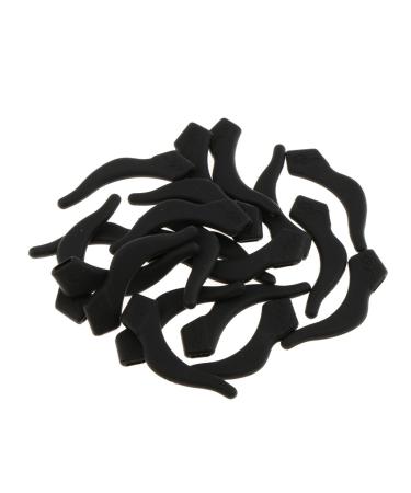 10 Pairs Silicone Glasses Ear Hook Tip Eyeglasses Grip Anti-Slip Temple Holder - Black as described Black 45mmx9mm
