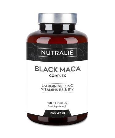 Maca Root Capsules 24000mg - Black Maca for Women & Men - Maca Root L-Arginine Zinc Vitamins B6 B12 - Vegetarian Black Maca Complex - High Strength 20:1-120 Capsules -Nutralie