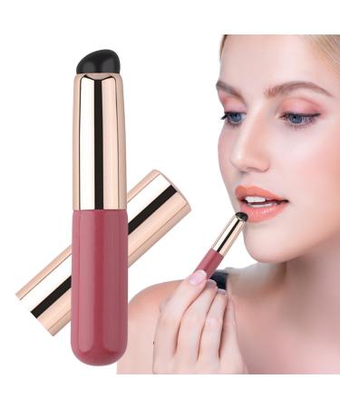 Lip Applicator Silicone Reusable Lip Brushes Portable Round Head Lipstick makeup lip brush Wands Soft Multifunctional Lip Brush Lid for Lipgloss Concealer and Eye Shadow
