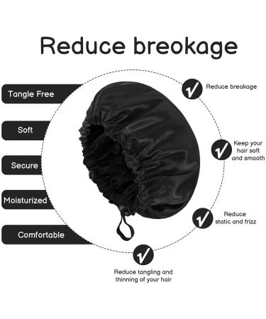Fuyamp 2 Packs Satin Sleep Cap Adjustable Silky Sleep Bonnet for Women Long Curly Hair Double-Sided Waterproof Satin Hair Cap Extra Large Sleep Satin Bonnet for Women Girls Sleeping Black+White - Buy Online on GoSupps.com