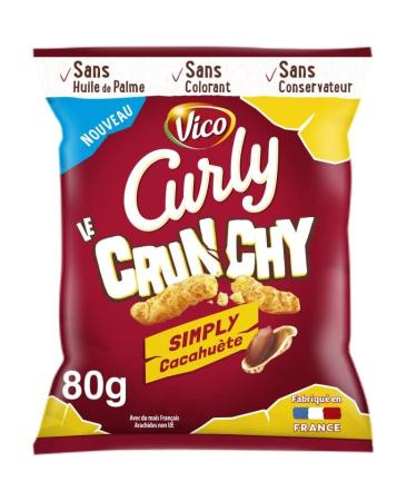 G n rique Curly Peanut Crunchy 80 g Savour These Delicious Savoury Cookies for Laptops Pack of 6