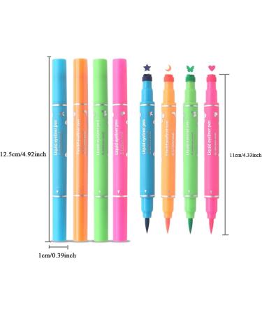 Eyeliner Pen - Precision Liquid Eyeliner Pad | Waterproof Liquid Eyeliner Pen for Long-Lasting Eye Makeup | 4pcs Double-Ended Colored Pad Eyeliner Set with Smooth Application - Buy Online on GoSupps.com