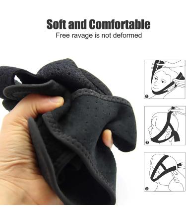 Breathable Cpap Chin Strap - Stop Snoring with Comfortable Anti-Snoring Chin Strap for Men and Women (Black) - Includes Extension Strap - Buy Online on GoSupps.com