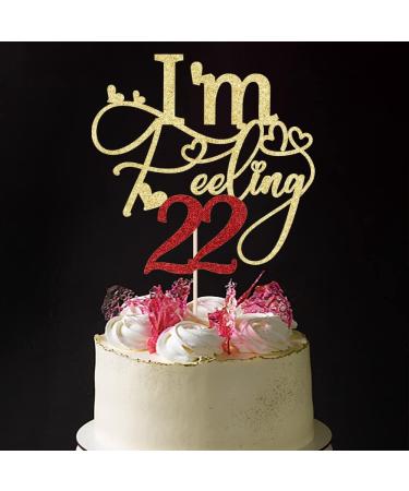 Sodasos Glitter I m Feeling 22 Cake Topper 22nd Birthday Cake Topper Funny 22th Cake Topper for Men 22 Cake Topper For Women 22nd Birthday Party Decoration Suppliers (Gold and red) - Buy Online on GoSupps.com