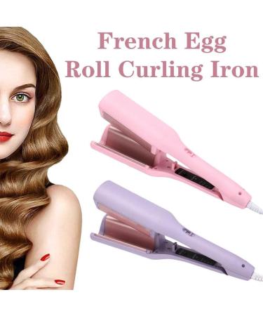 Rommantic French Egg Roll Curling Iron Egg Roll Hair Waving Iron Hair Curler Styling Tools Crimper Hair Iron Hair Waving Curling Wand US Purple - Buy Online on GoSupps.com