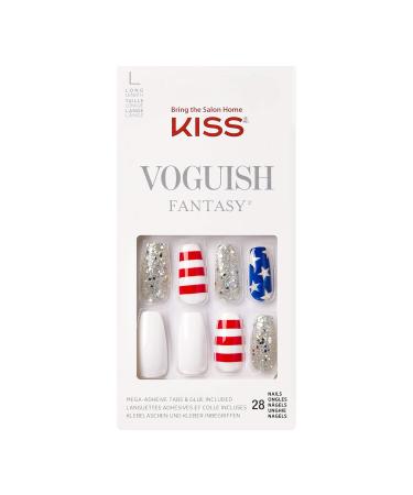 Kiss Voguish Fantasy Press on Manacure 4th of July Nails - Ibiza