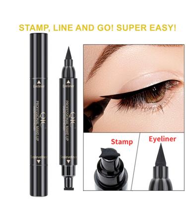 Winged Eyeliner Stamp Dual Ended Liquid Eyeliner Pen - Waterproof & Smudge-proof - Black - 1 Count - Buy Online on GoSupps.com