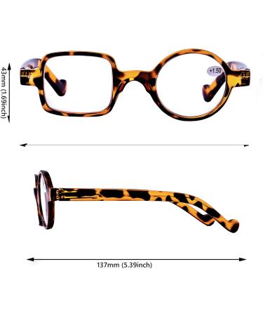 Kodilin Round Square Reading Glasses for Men & Women - Anti-Blue Light Spring Hinge Various Magnifications 1.0 to 3.5 - Perfect for Computer & Gaming Use - Buy Online on GoSupps.com