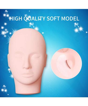 Soft Silicone Male & Female Head Model for Eyelash Extension Practice - Derkoly Professional Training Tool - Buy Online on GoSupps.com