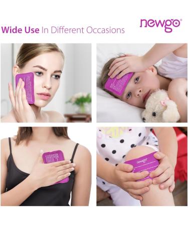 Newgo Mini Gel Cooling Pads - 6 Pack Cold Warm Compress for Kids & Adults | Reusable Pink Cooling Pillows for Eyes Breastfeeding Wisdom Teeth - Buy Online on GoSupps.com
