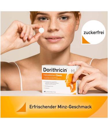 Dorithricin Halfstabicken Classic 40 Sucking Tablets for Sore Throat Relief - Mint Flavor Bacteria & Virus Defense - 1 Pack (40 Pieces) - International Shipping Available - Buy Online on GoSupps.com