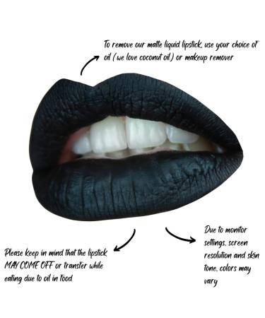 Black Matte Lipstick - Lightweight, Velvet Smooth Finish, Long Lasting & Waterproof - Buy Online on GoSupps.com