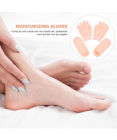 Minkissy Womens Mittens Moisturizing Gloves and Socks for Dry Cracked Feet Heels Hands Skin Repair for Foot Care Booties and Heel Glove for Women Girls Khaki Ladies Mittens - Buy Online on GoSupps.com