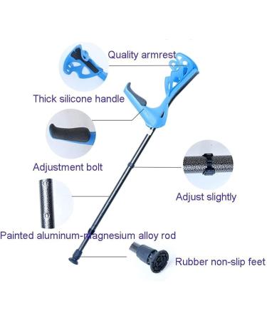 Height Adjustable Elbow Walking Crutches Lightweight and Easy to Carry Aluminum Alloy Forearm Crutch Open Cuff Crutches for Men/Women with Comfortable Grip - Buy Online on GoSupps.com