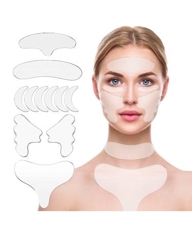 Wrinkles Patches Chest Wrinkle Pads, Set of 11 Pcs Facial Wrinkle Remover Strips, Forehead Wrinkle Patches, Anti Wrinkle Patches For Reducing Forehead Eye Neck And SIlicone pad remove face Wrinkles Treatment Anti-Ageing Pad 11 pcs wrinkle patches
