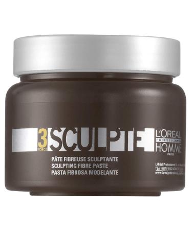 L'Or al Professionnel Homme Sculpt Fibrous Paste Strength 3 Flexible & Repositionable Hold No Cardboard Effect Non-Greasy & Non-Sticky Easy to Shape Tousled & Natural Looks 150 ml