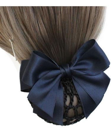 Wine Red Women's Hair Snood with Bowknot Decor - Elastic Mesh Hair Bun Cover Barrette Clip - Buy Online on GoSupps.com