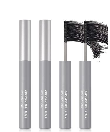 Waterproof Black Metal Mascara Judy 3D Curling Eyelash Iron Mascara Washable Extra Slim Metal Rod Mascara Wand Lengthening Long-Lasting Steel Tubing Hypoallergenic Mascara for Older Women (2Pcs) 2pcs Black