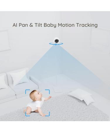 Simshine Baby Monitor with Night Vision Camera, AI Cry Alert, Lullabies, Breathing Detection, Temp & Humidity Monitoring - 2K HD Video, 2-Way Audio - Yellow - Buy Online on GoSupps.com