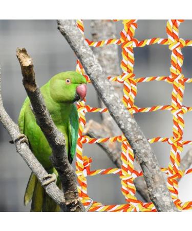 Bird Rope Climbing Network & Hammock Swing for Small Pets - Cotton Climbing Rope with 4 Hooks for Rats Hamsters Ferrets - 27.9x20.1cm Orange - Buy Online on GoSupps.com