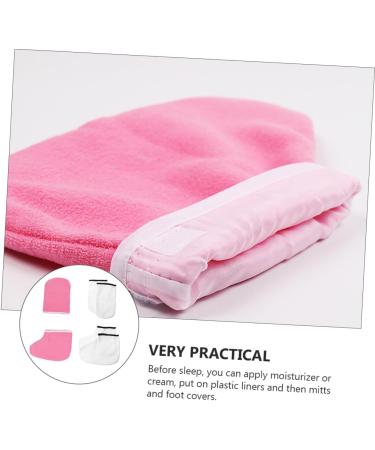 Beatifufu 4 Pairs Hand and Foot Mask Moisture Socks for Dry Feet Paraffin Wax Mitts Booties Cracked Hands Moisturizing Gloves Polyester Gloves Gel Gloves Shower Glove Hyperthermia Tool Kit - Buy Online on GoSupps.com