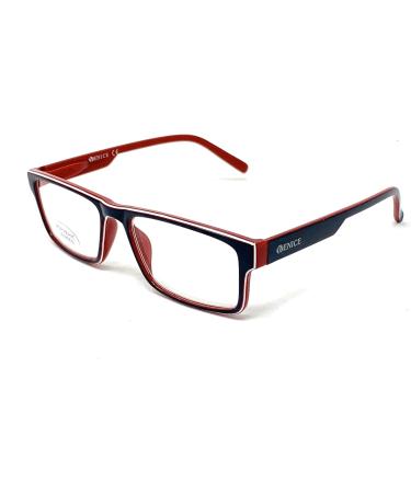 Venice Tricolor Reading Glasses for Men & Women | Stylish Modern Design | Diopters +1.00 to +3.50 (Blue Red) - Buy Online on GoSupps.com