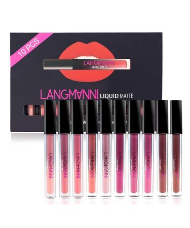 10 parts/set matt including sexy lip gloss set cosmetic waterproof lip gloss beauty lips make-up set ultra moisture cream nude liquid Lipstick set