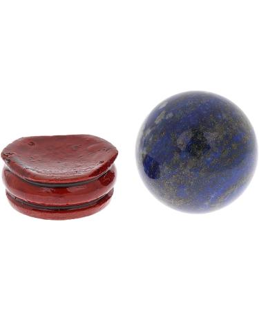 30mm Natural Lapis Lazuli Gemstone Sphere Crystal Ball + Stand Blue - Buy Online on GoSupps.com